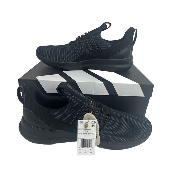 adidas Men’s Lite Racer Adapt 7.0 Running Shoes Slip On Black GreyIE6327 Sz 11.5 - Picture 1 of 16
